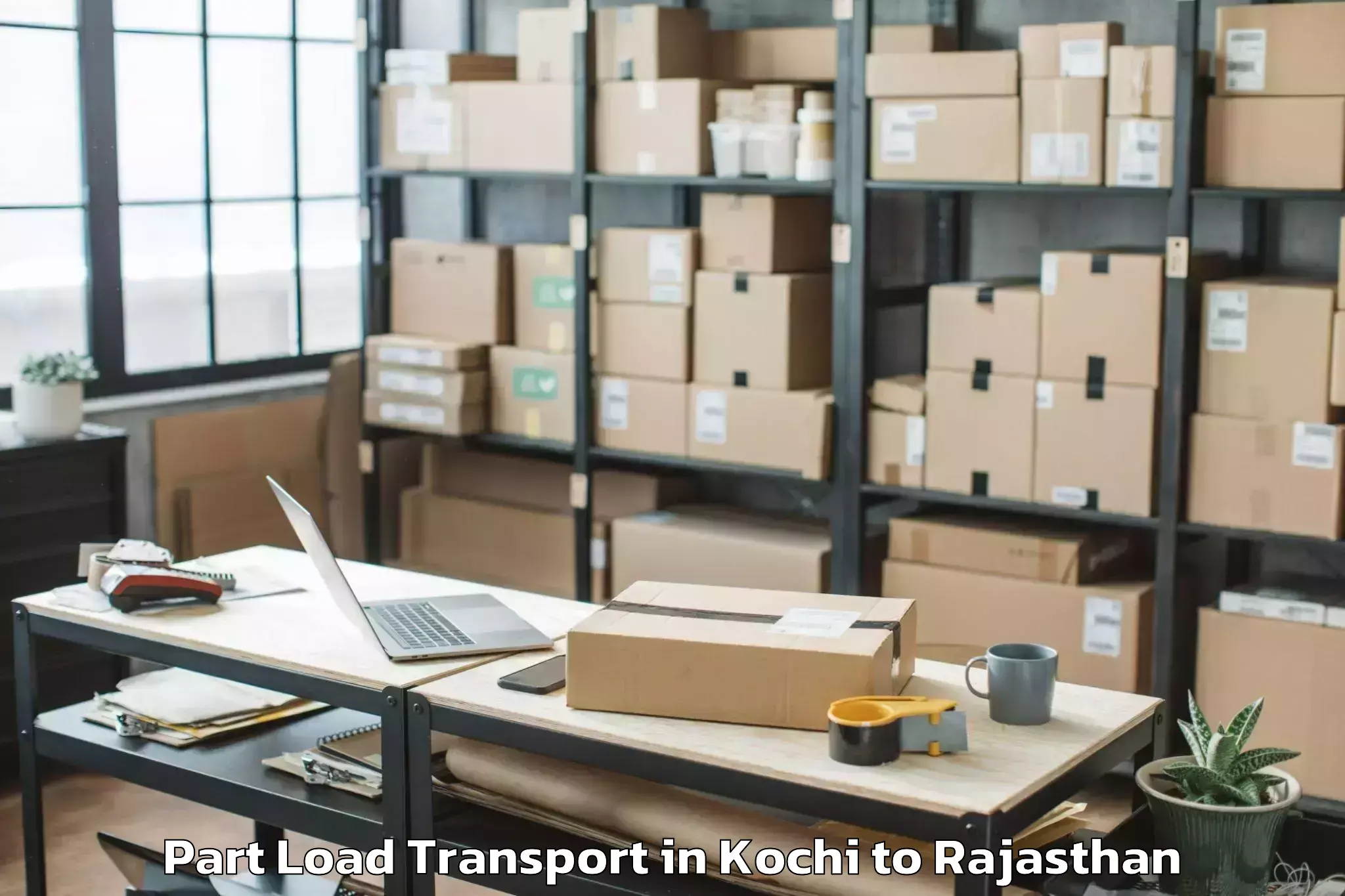 Book Kochi to Ladnu Part Load Transport